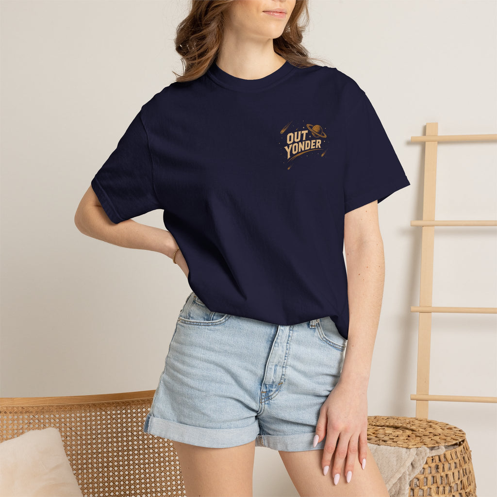 Out Yonder Cowboy Astronaut T-Shirt — Retro Western Space Graphic