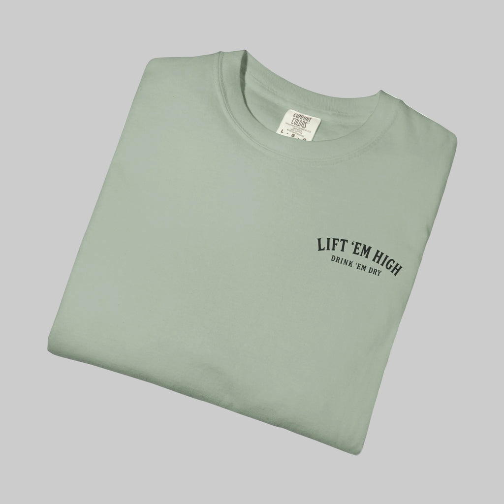 Lift ’Em High, Drink ’Em Dry T-Shirt — Vintage Western NoWhere Fast Co. Tee