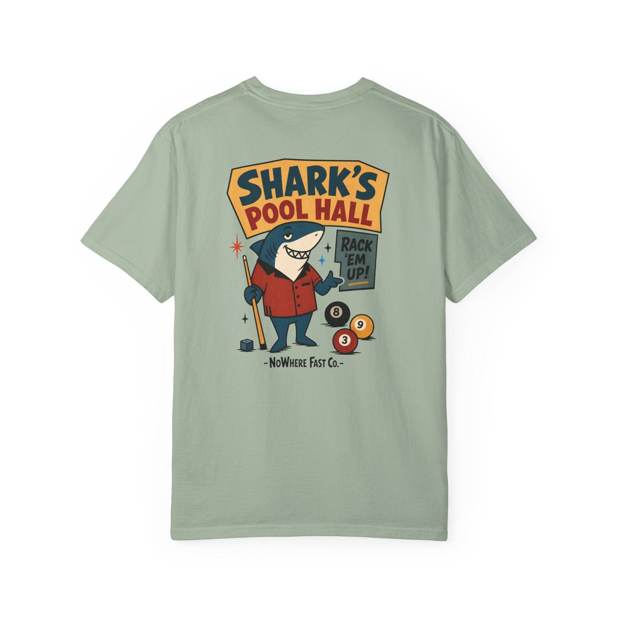 Rack ’Em Up! Retro Shark Pool Hall T-Shirt