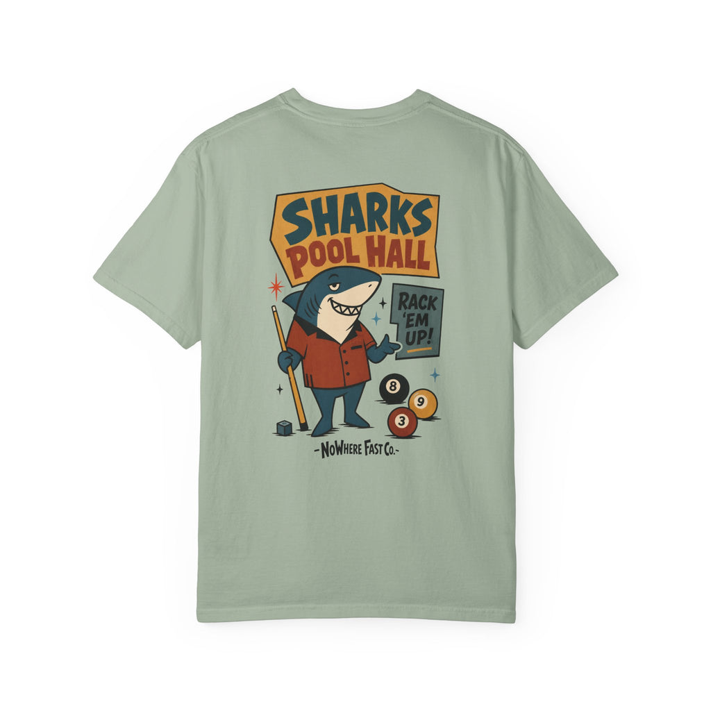 Rack ’Em Up! Retro Shark Pool Hall T-Shirt