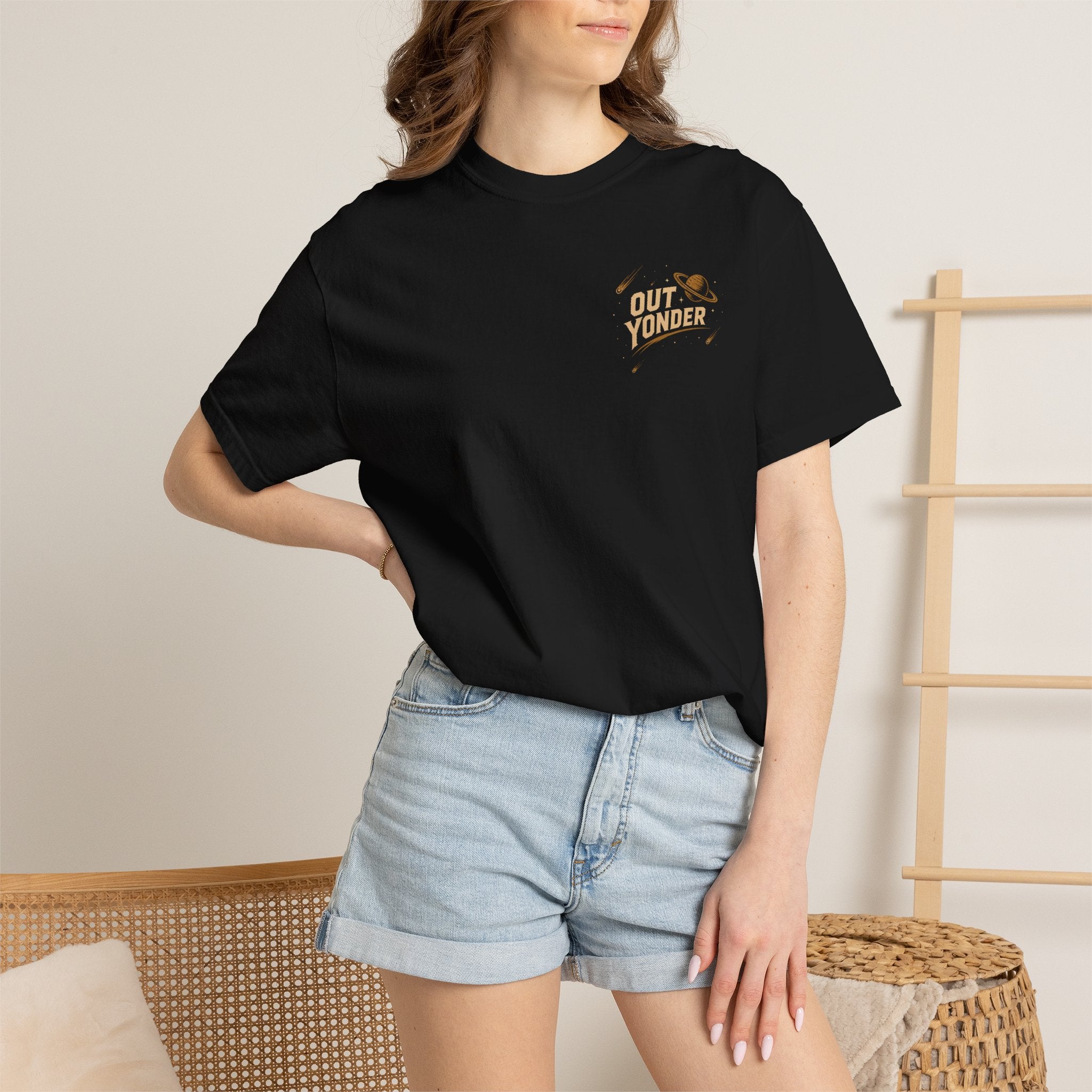Out Yonder Cowboy Astronaut T-Shirt — Retro Western Space Graphic