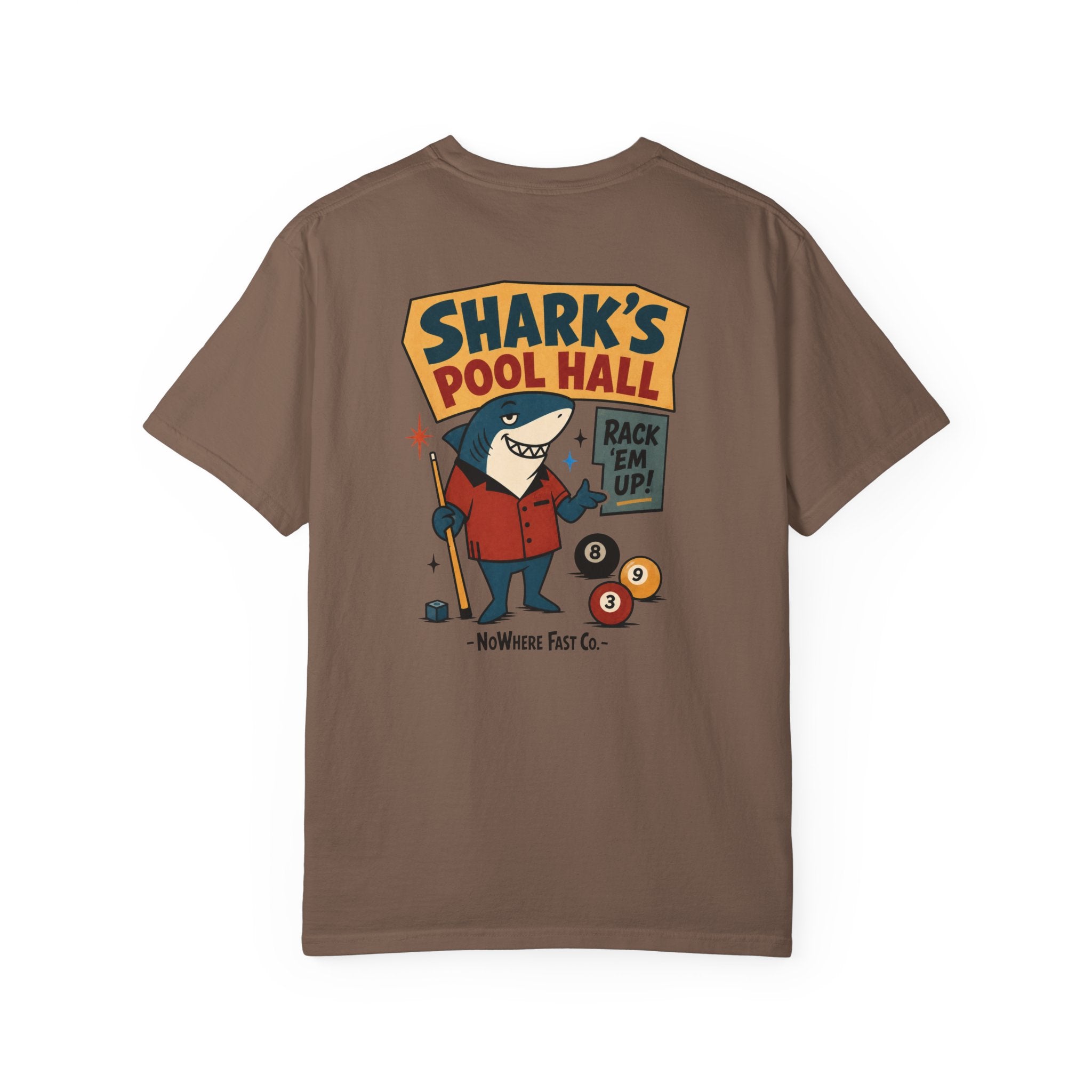 Rack ’Em Up! Retro Shark Pool Hall T-Shirt