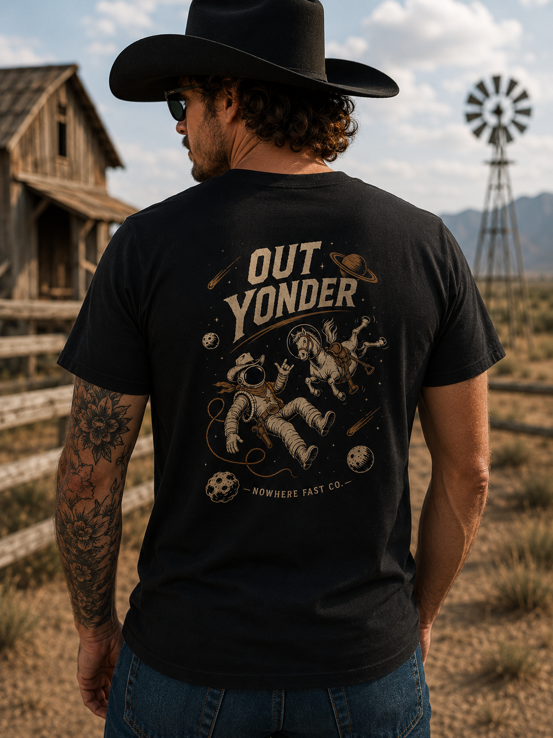 Out Yonder Cowboy Astronaut - Tee