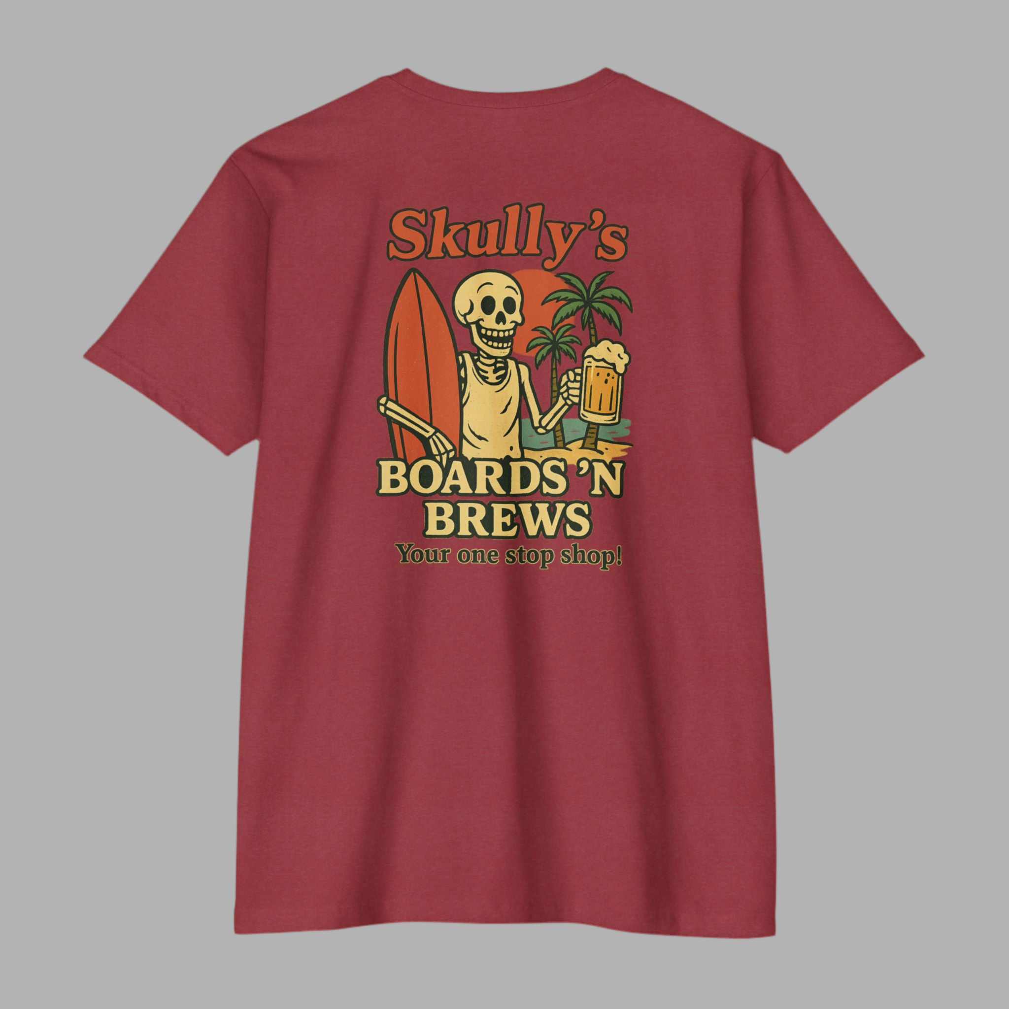 “Skully’s Boards ‘N Brews” Tee