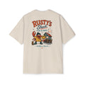 Rusty’s Fish & Chips Crab Mascot Tee — Retro Coastal Fish Shack Graphic