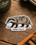 Badger Vinyl Sticker — Hand-Drawn Wildlife Kiss-Cut Decal (NoWhere Fast Co.)