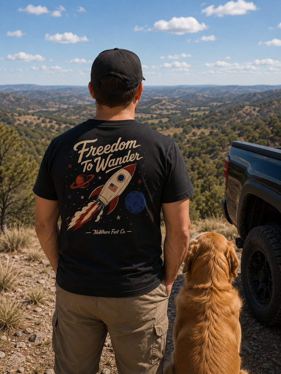 Freedom to Wander Rocket - Tee
